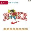 Swoosh Sport Brand luffy Embroidery Design 3.8" 4.8" 5.8" 6.8"
