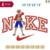 Swoosh Sport Brand Luffy Stand Embroidery Design 4.8" 5.8" 6.8" 7.8"