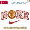 Swoosh Sport Brand Manchester United Embroidery Design 4.8" 5.8" 6.8" 7.8"