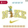 Swoosh Sport Brand Maggy And Dog Embroidery Design ?4.8" 5.8" 6.8" 7.8"