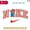 Swoosh Sport Brand Mario Embroidery Design 3.8"? 4.8"? 5.8" 6.8"