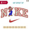 Swoosh Sport Brand Mario Embroidery Design 4.8" 5.8" 6.8" 7.8"
