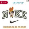 Swoosh Sport Brand PowerPuff A Embroidery Design 4.8"? 5.8" 6.8" 7.8"