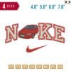 Swoosh Sport Brand Red Car Embroidery Design 4.8" 5.8" 6.8" 7.8"