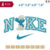 Swoosh Sport Brand smurf Embroidery Design 4.8"? 5.8" 6.8" 7.8"