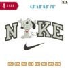 Swoosh Sport Brand Cartoon Dog Smile Embroidery Design 4.8" 5.8" 6.8" 7.8"