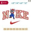 Swoosh Sport Brand Alien Cartoon Mario Embroidery Design 4.8" 5.8" 6.8" 7.8"