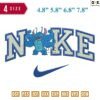 Swoosh Sport Brand Alien Cartoon Muscular Embroidery Design 4.8" 5.8" 6.8" 7.8"