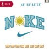 Swoosh Sport Brand Sun Flower Embroidery Design