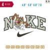 Swoosh Sport Brand Tasmanian Embroidery Design 4.8" 5.8" 6.8" 7.8"