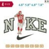 Swoosh Sport Brand Travis Kelce Embroidery Design 4.8" 5.8" 6.8" 7.8"