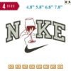 Swoosh Sport Brand Wine Glass Embroidery Design ?4.8" 5.8" 6.8" 7.8"