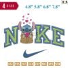 Swoosh Sport Brand Cute Baby Alien Cartoon Heart Embroidery Design 4.8" 5.8" 6.8" 7.8"