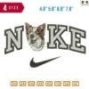 Swoosh Sport Brand Dog Thick Embroidery Design 4.8" 5.8" 6.8" 7.8"