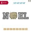 noel Embroidery Design 3.8" 4.8" 5.8" 6.8"