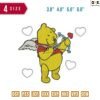 Mini the Pooh Archery Embroidery Design  3.8" 4.8" 5.8" 6.8"