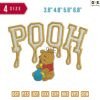 Pooh Eating Honey Embroidery Design 3.8" 4.8" 5.8" 6.8"