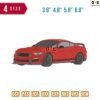 Red Car GT350 Embroidery Design 3.8" 4.8" 5.8" 6.8"