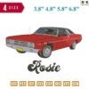 Rosie Car Embroidery Design ?3" 3.8" 4.8" 5.8"