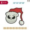 Santa Skeleton Embroidery Design 3.8" 4.8" 5.8" 6.8"