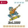 Skate Young Boy Embroidery Design 3.8" 4.8" 5.8" 6.8"