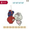 Super Hero hellokitty Embroidery Design 3.8" 4.8" 5.8" 6.8"