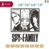 Spy X Family Embroidery Design 4.8" 5.8" 6.8" 7.8"