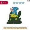 Stitch Pokemon and friends Embroidery Design 3.8" 4.8" 5.8" 6.8"