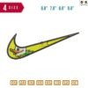 Swoosh Duck Big Embroidery Design 6.8" 7.8" 8.8" 9.8"