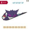 Swoosh Gengar Pokemon Embroidery Design 4.8" 5.8" 6.8" 7.8"