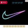 Swoosh Spectrum Embroidery Design 3.8" 4.8" 5.8" 6.8"