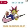Swoosh Yu gi oh Embroidery Design 3.8" 4.8" 5.8" 6.8"