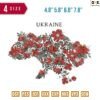 Ukraine Flower Embroidery Design 4.8" 5.8" 6.8" 7.8"
