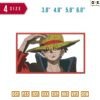 Luffy Itch Embroidery Design 3.8" 4.8" 5.8" 6.8"