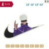 Swoosh Gojo Finger B Embroidery Design 3.8" 4.8" 5.8" 6.8"