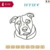 Bulldog line art Embroidery Design