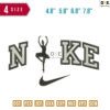 Swoosh Ballet dancer Embroidery Design