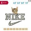 Swoosh Cat top Embroidery Design