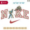 Swoosh Dino Embroidery Design
