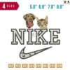 Swoosh Dog Cat top Embroidery Design