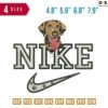 Swoosh Dog pop Embroidery Design