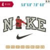 Swoosh Hockey Red Embroidery Design