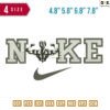 Swoosh Muscular Girl Embroidery Design