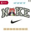 Swoosh red panda Embroidery Design