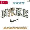Swoosh BullDog starbuck Embroidery Design