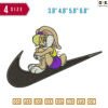 Swoosh Lola Sit Embroidery Design