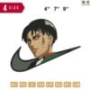 Swoosh Levi Ackerman Embroidery Design