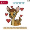 Bambi love Embroidery Design 3.8"