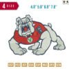 Bull dog Ready Punch Embroidery Design 4.8" 5.8" 6.8" 7.8"