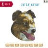 Dog Face H Embroidery Design 2.8"